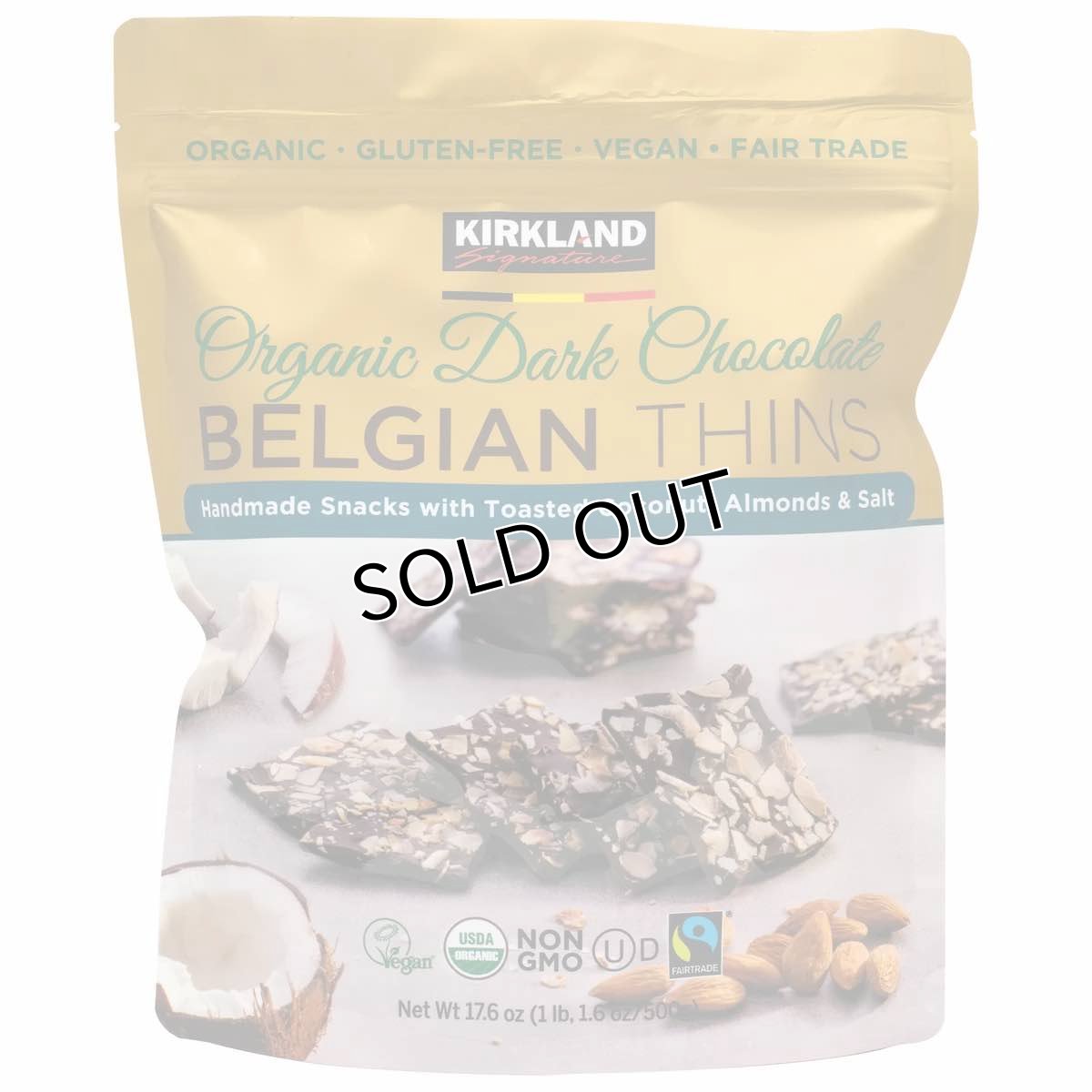 画像1: カークランドシグネチャー オーガニックダークチョコレート ベルジャンシンズ 500g Kirkland Signature Organic Dark Chocolate Belgian Thins 500g (1)