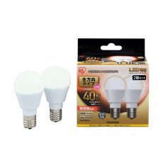 画像1: アイリスオーヤマ LED電球 全方向 E17 40型相当 2個セット 電球色 LDA4L-G-E17/W-4T52P IRIS OHYAMA LED Bulb E17 40W 2pack Warm White LDA4L-G-E17/W-4T52P (1)