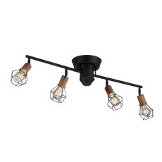 画像1: 大光電機 LEDロッドスポットライト ヴィンテージスタイル 4灯 キャンドル色 1000ルーメン ブラック DXL-81497 DAIKO LED Rod Spotlight Vintage Style 4 Lights candle color 1000 Lumens Black DXL-81497 (1)