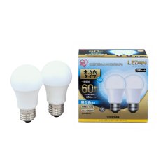 画像4: アイリスオーヤマ LED電球 全方向 E26 60型相当 2個セット IRIS OHYAMA LED Bulb E26 60W 2pack (4)