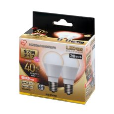 画像2: アイリスオーヤマ LED電球 全方向 E17 40型相当 2個セット 電球色 LDA4L-G-E17/W-4T52P IRIS OHYAMA LED Bulb E17 40W 2pack Warm White LDA4L-G-E17/W-4T52P (2)