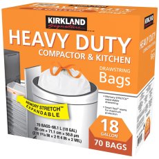 画像2: カークランドシグネチャー ひも付きゴミ袋 68L x 70枚 白 Kirkland Signature Drawstring Bags 68L x 70 CT White (2)