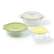 画像1: 耐熱ガラス電子レンジ調理器セット Glass Microwave Cooker 6PC (1)