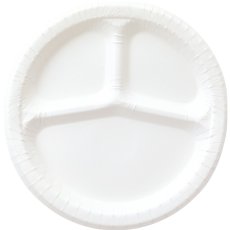 画像2: ナチュラルパルプペーパープレート 仕切り付き 24cm 50枚 Paper Plate with 3 Compartment 24cm 50pieces (2)