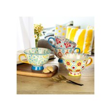 画像2: シグニチャーハウスウェア 足つきカップ 4個 Signature Housewares Hand Painted Footed Cup 4PK (2)