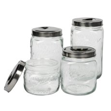 画像1: メイソン ガラス食品保存キャニスター 4点 Mason Craft & More Glass Canister 4 PC (1)