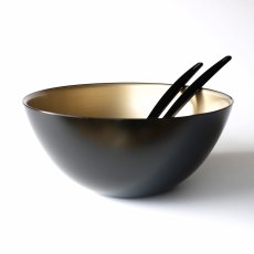 画像1: 越前漆器 サラダボウル サーバー付き Echizen Japanese Lacquerware Salad Bowl with Servers (1)