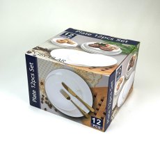 画像2: ホワイト ディナーウェア 4人用 12枚セット White Dinner Plate 12 Piece Set (2)