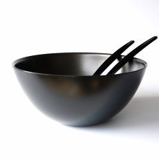 画像2: 越前漆器 サラダボウル サーバー付き Echizen Japanese Lacquerware Salad Bowl with Servers (2)