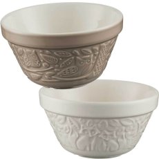 画像1: メイソンキャッシュ インザフォレスト プディングベイスン 16cm オウル&フォックス 2個セット Mason Cash In The Forest Pudding Basin 16cm Owl&Fox (1)