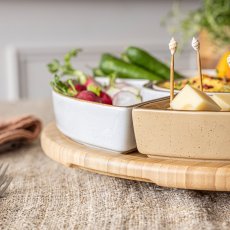 画像5: オーバーアンドバック オードブルプレート ５皿 竹製回転台付 over&back Bamboo Lazy Susan 5 Dishes (5)
