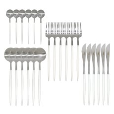 画像1: クチポール ゴア 24本セット シルバー x ホワイト Cutipol GOA 24pc Set Silver x White (1)