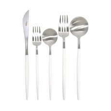 画像1: クチポール ゴア 5本セット シルバー x ホワイト Cutipol GOA 5pc Set Silver x White (1)