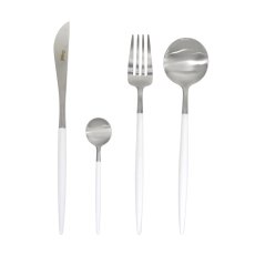 画像2: クチポール ゴア 24本セット シルバー x ホワイト Cutipol GOA 24pc Set Silver x White (2)
