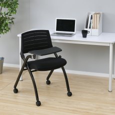 画像2: YAMAZEN キャスター付きミーティングチェア メモ台付き Meeting Chair with Memo Stand (2)