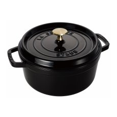 画像1: ストウブ ラウンドココット 22cm シャイニーブラック Staub Round Cocotte 22cm Shiny Black (1)