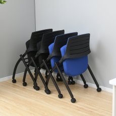 画像4: YAMAZEN キャスター付きミーティングチェア メモ台付き Meeting Chair with Memo Stand (4)