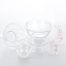 画像1: イワキ ボウル 5点 & 計量カップ 2種 セット iwaki Bowl 5pk & Measuring Cup 2pk Set (1)