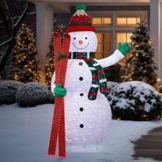 画像5: LED スノーマン 約274cm 9FT LED Snowman with Skis (5)