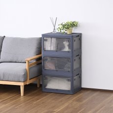 画像3: YAMAZEN コンテナフルオープンボックスL 3個組 Yamazen Container Full Open Box L Set of 3 (3)