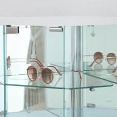 画像5: 卓上ガラスコレクションケース コーナー ホワイト Glass Collection Corner White (5)