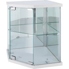 画像2: 卓上ガラスコレクションケース コーナー ホワイト Glass Collection Corner White (2)