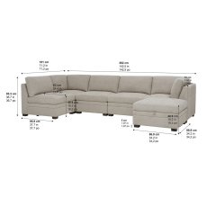 画像4: Thomasville 布製モジュラーソファ6ピース ベージュ 収納オットマン付 Thomasville 6-piece Modular Sofa Beige with Storage Ottoman (4)